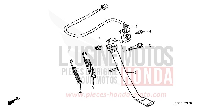 SIDE STAND for Shadow VT125C FUTURE GRAY METALLIC (NH398) from 1999
